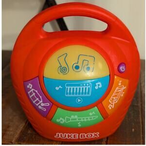 Keenway Red Music Player Juke Box 4 Instrument Toy Lights & Sounds Tested Works!